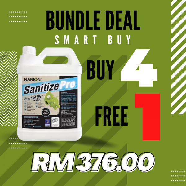 [Nanion] Sanitize Pro Giant Set  (7 Days Formula) 4L Bundle Deal Buy 4 Free 1